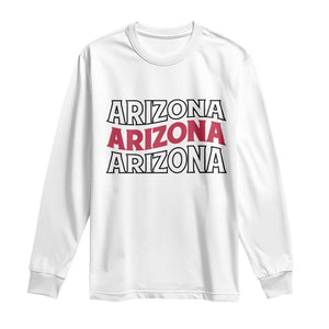 Retro Arizona Lover Long Sleeve Shirt Groovy Typography Vintage 70s State TS12 White Print Your Wear