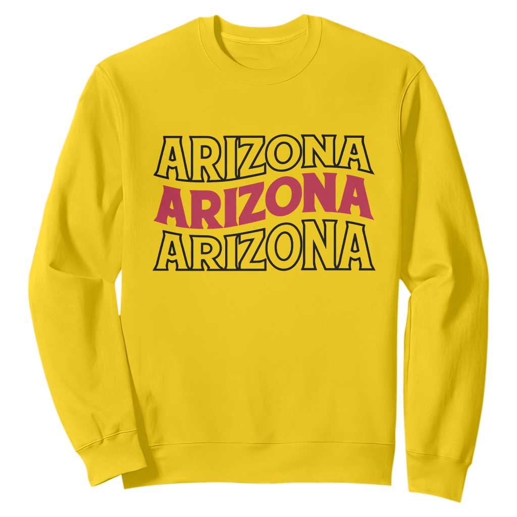 Retro Arizona Lover Sweatshirt Groovy Typography Vintage 70s State TS12 Daisy Print Your Wear