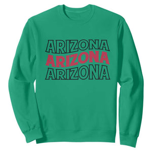 Retro Arizona Lover Sweatshirt Groovy Typography Vintage 70s State TS12 Irish Green Print Your Wear