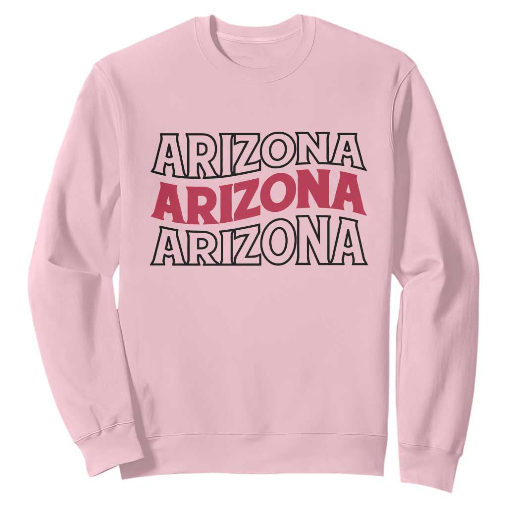 Retro Arizona Lover Sweatshirt Groovy Typography Vintage 70s State TS12 Light Pink Print Your Wear