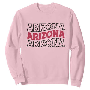 Retro Arizona Lover Sweatshirt Groovy Typography Vintage 70s State TS12 Light Pink Print Your Wear