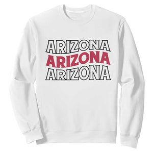 Retro Arizona Lover Sweatshirt Groovy Typography Vintage 70s State TS12 White Print Your Wear