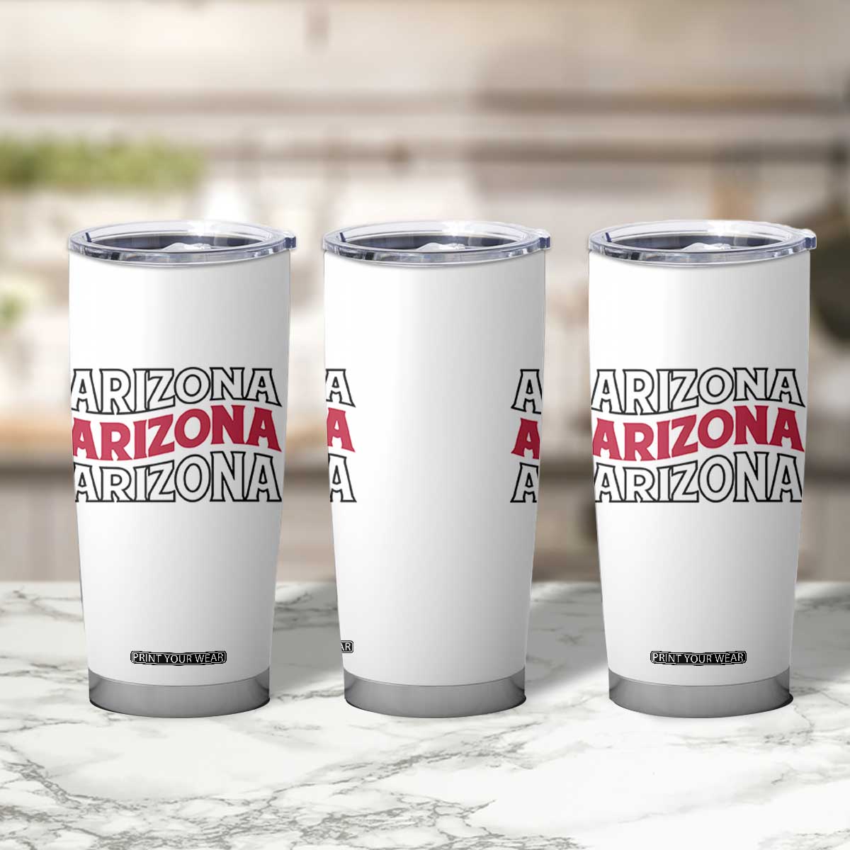Retro Arizona Lover Tumbler Cup Groovy Typography Vintage 70s State TS12 Print Your Wear
