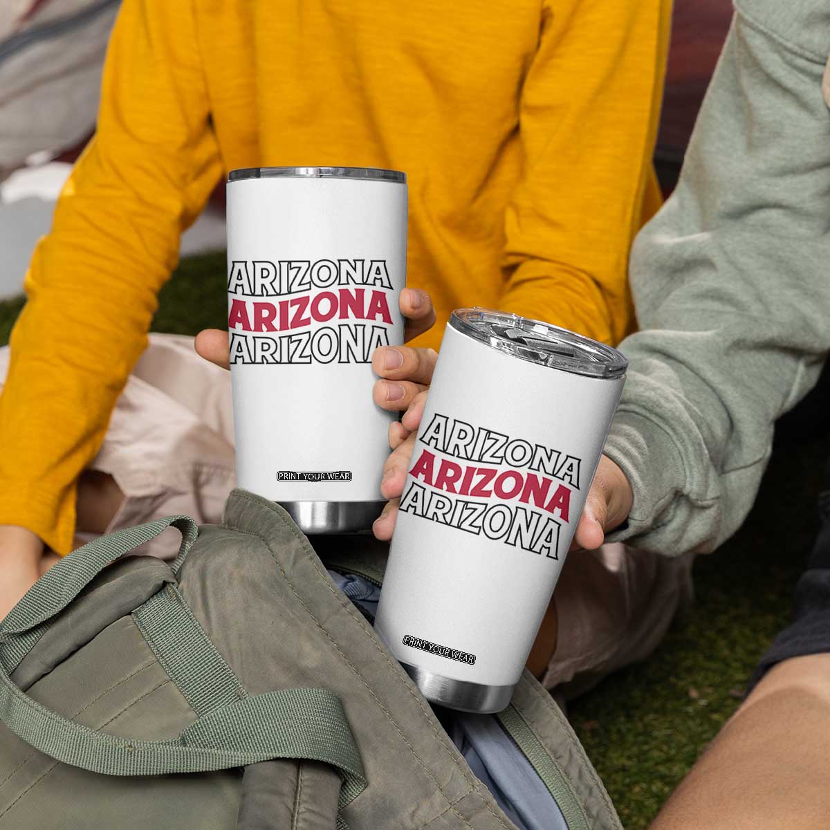 Retro Arizona Lover Tumbler Cup Groovy Typography Vintage 70s State TS12 Print Your Wear