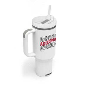 Retro Arizona Lover Tumbler With Handle Groovy Typography Vintage 70s State TS12 Print Your Wear