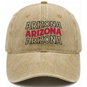 Retro Arizona Lover Washed Cotton Baseball Cap Groovy Typography Vintage 70s State TS12 Print Your Wear