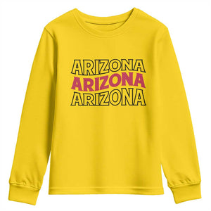 Retro Arizona Lover Youth Sweatshirt Groovy Typography Vintage 70s State TS12 Daisy Print Your Wear