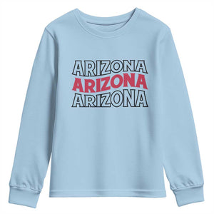 Retro Arizona Lover Youth Sweatshirt Groovy Typography Vintage 70s State TS12 Light Blue Print Your Wear