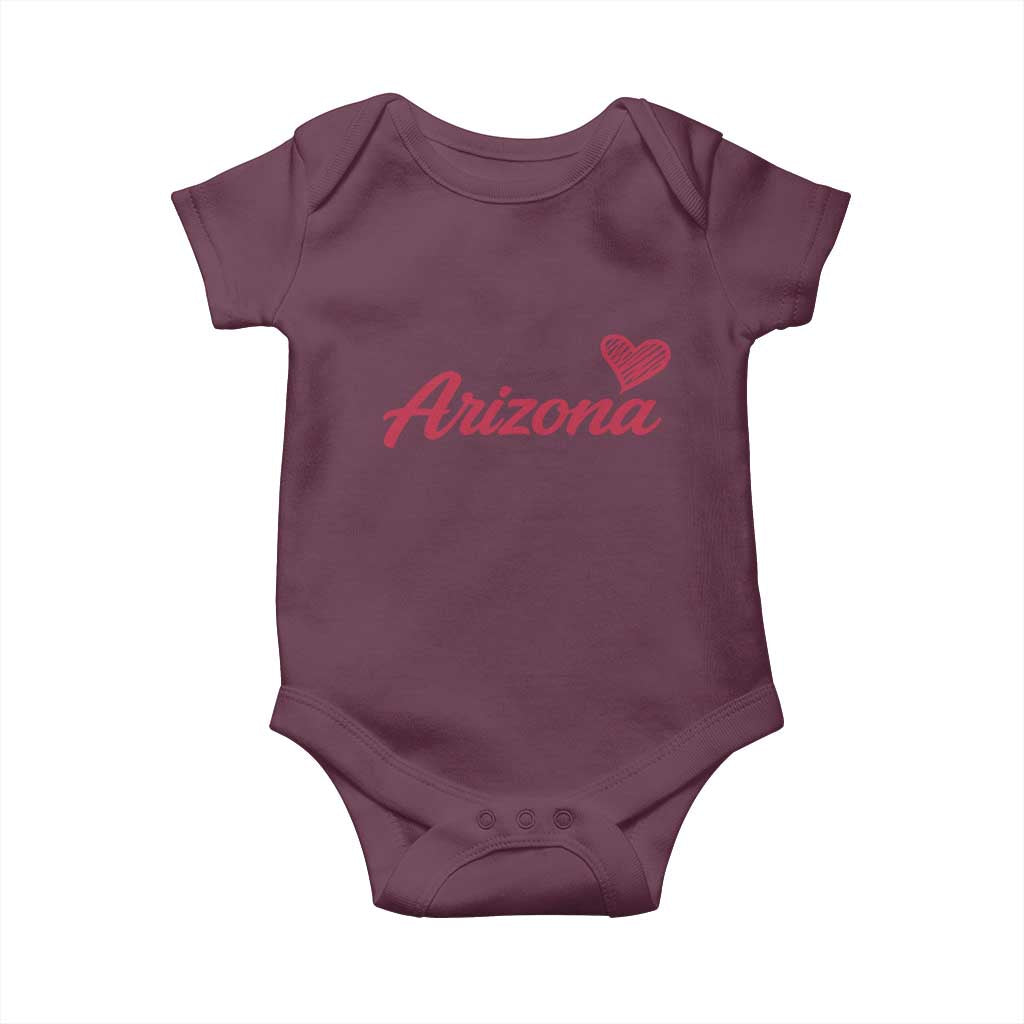 Arizona State Pride Baby Onesie Clean Word Art Minimalist Graphic TS12 Maroon Print Your Wear