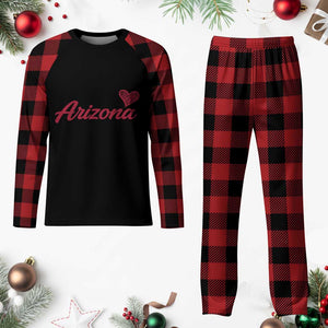 Arizona State Pride Plaid Pajama Set Clean Word Art Minimalist Graphic TS12 Buffalo Plaid Print Your Wear