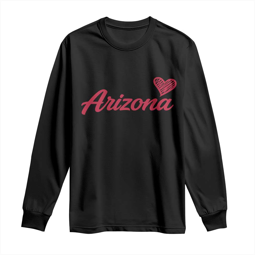 Arizona State Pride Long Sleeve Shirt Clean Word Art Minimalist Graphic TS12 Black Print Your Wear