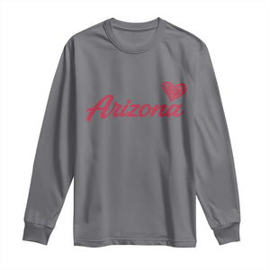 Arizona State Pride Long Sleeve Shirt Clean Word Art Minimalist Graphic TS12 Charcoal Print Your Wear