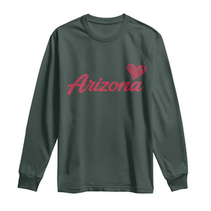 Arizona State Pride Long Sleeve Shirt Clean Word Art Minimalist Graphic TS12 Dark Forest Green Print Your Wear