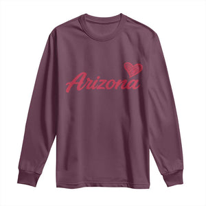 Arizona State Pride Long Sleeve Shirt Clean Word Art Minimalist Graphic TS12 Maroon Print Your Wear