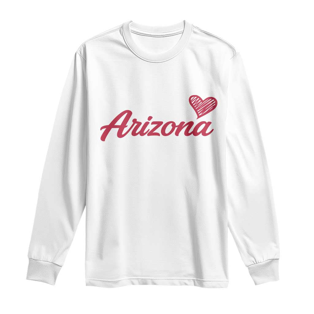 Arizona State Pride Long Sleeve Shirt Clean Word Art Minimalist Graphic TS12 White Print Your Wear