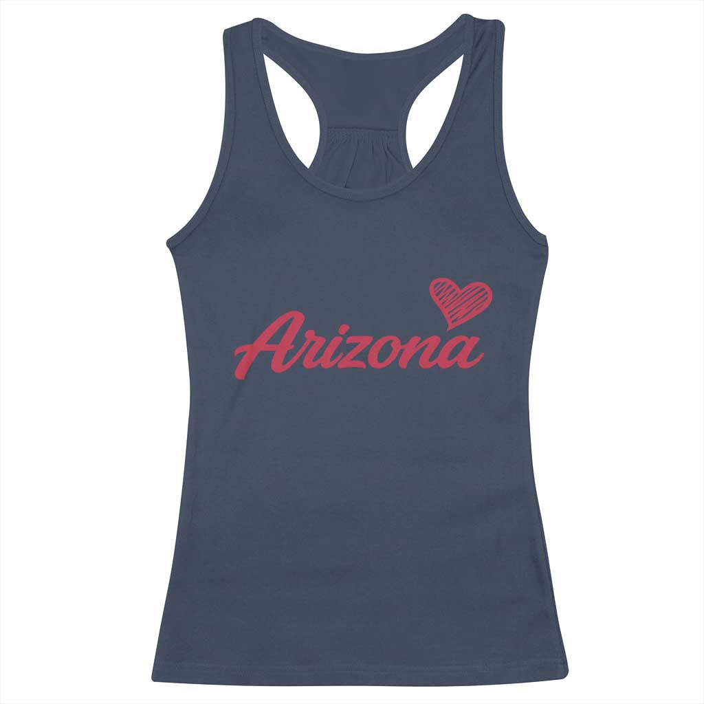 Arizona State Pride Racerback Tank Top Clean Word Art Minimalist Graphic TS12 Navy Print Your Wear