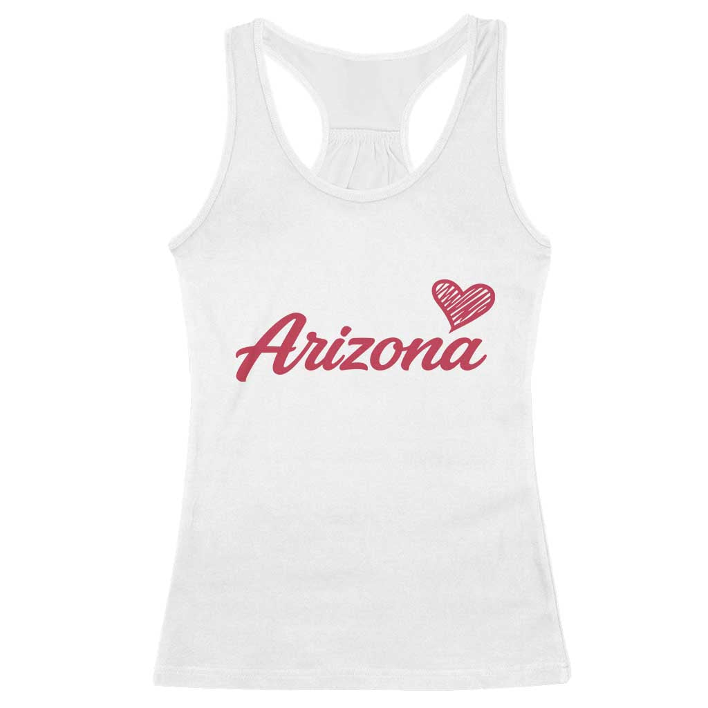 Arizona State Pride Racerback Tank Top Clean Word Art Minimalist Graphic TS12 White Print Your Wear
