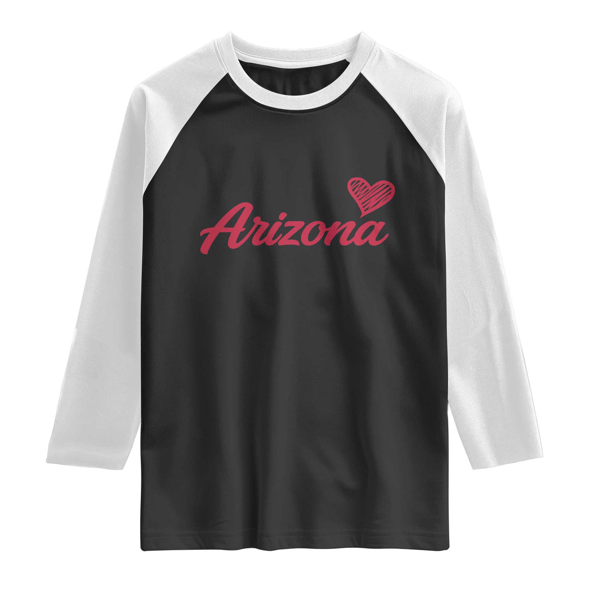 Arizona State Pride Raglan Shirt Clean Word Art Minimalist Graphic TS12 Black White Print Your Wear