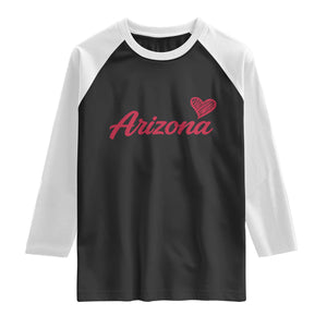 Arizona State Pride Raglan Shirt Clean Word Art Minimalist Graphic TS12 Black White Print Your Wear