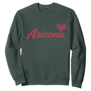 Arizona State Pride Sweatshirt Clean Word Art Minimalist Graphic TS12 Dark Forest Green Print Your Wear