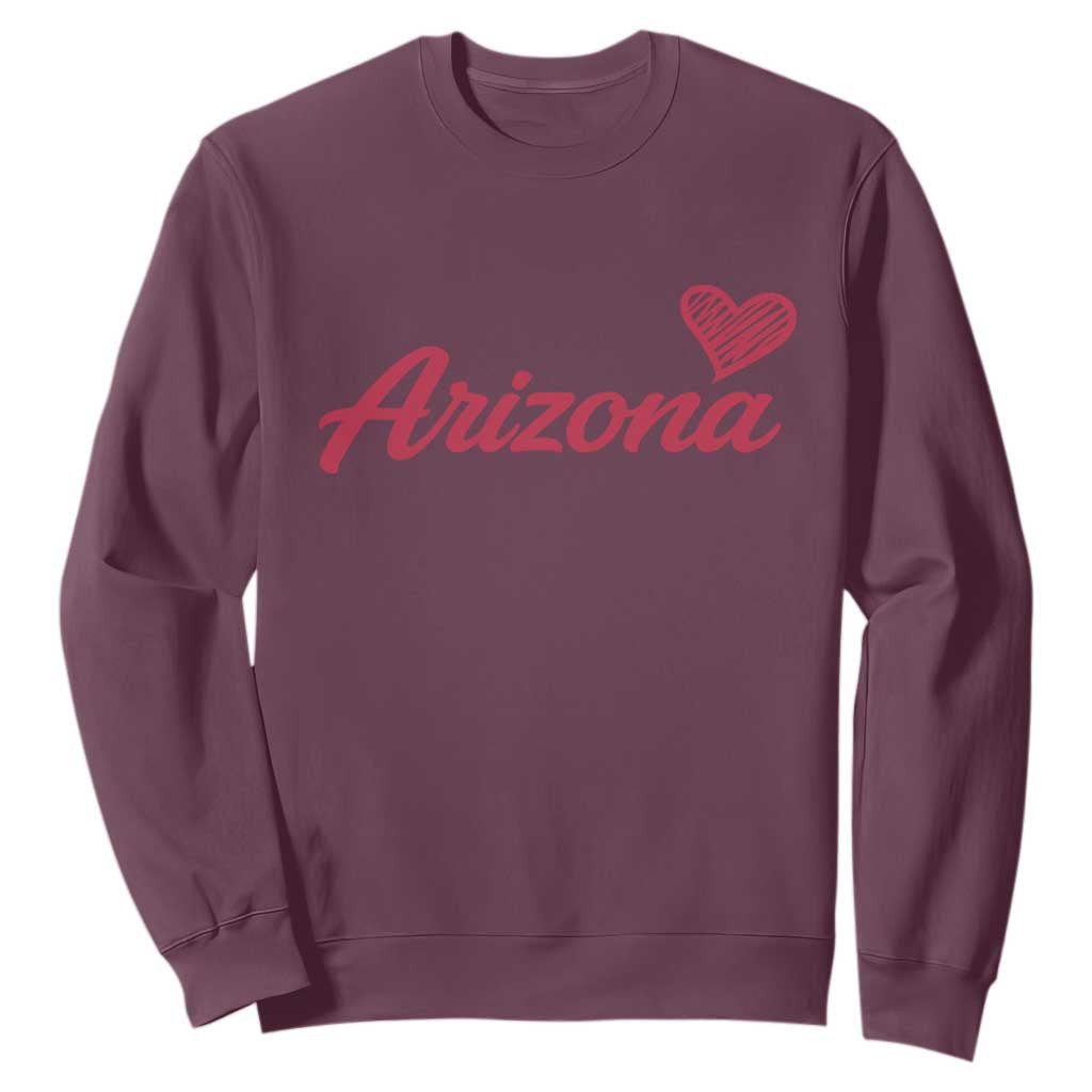 Arizona State Pride Sweatshirt Clean Word Art Minimalist Graphic TS12 Maroon Print Your Wear
