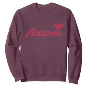 Arizona State Pride Sweatshirt Clean Word Art Minimalist Graphic TS12 Maroon Print Your Wear