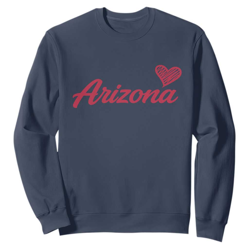 Arizona State Pride Sweatshirt Clean Word Art Minimalist Graphic TS12 Navy Print Your Wear