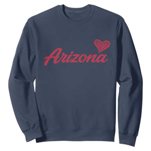 Arizona State Pride Sweatshirt Clean Word Art Minimalist Graphic TS12 Navy Print Your Wear