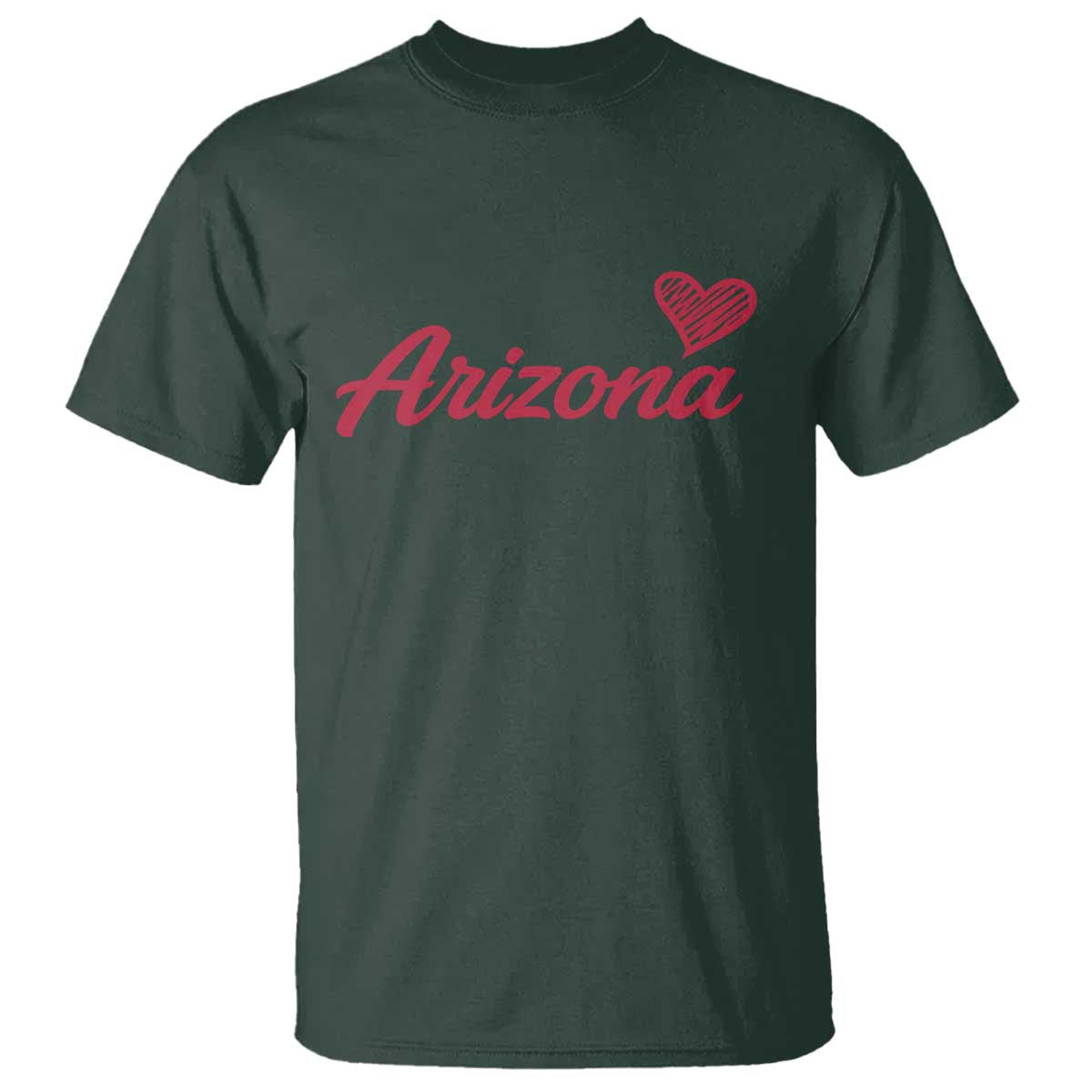 Arizona State Pride T Shirt Clean Word Art Minimalist Graphic TS12 Dark Forest Green Print Your Wear