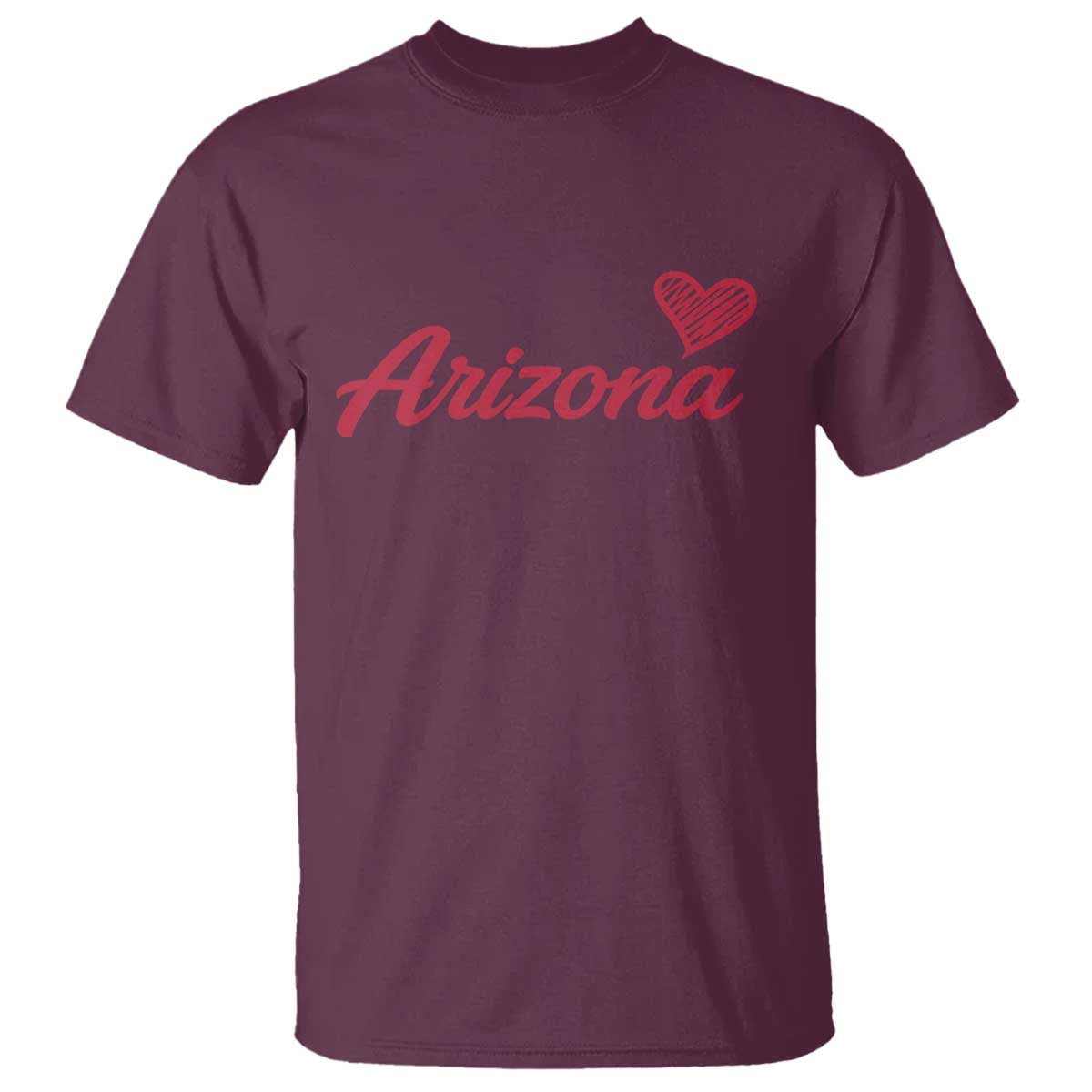 Arizona State Pride T Shirt Clean Word Art Minimalist Graphic TS12 Maroon Print Your Wear