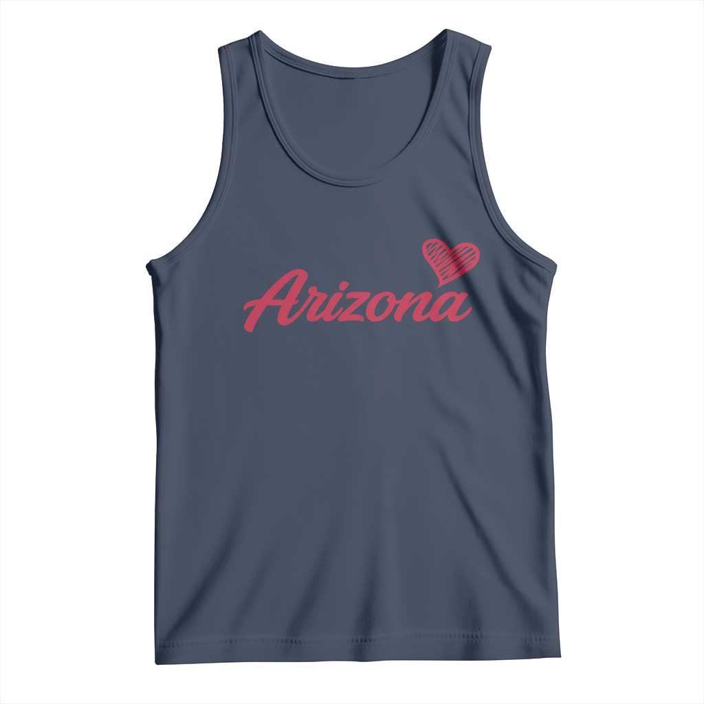 Arizona State Pride Tank Top Clean Word Art Minimalist Graphic TS12 Navy Print Your Wear