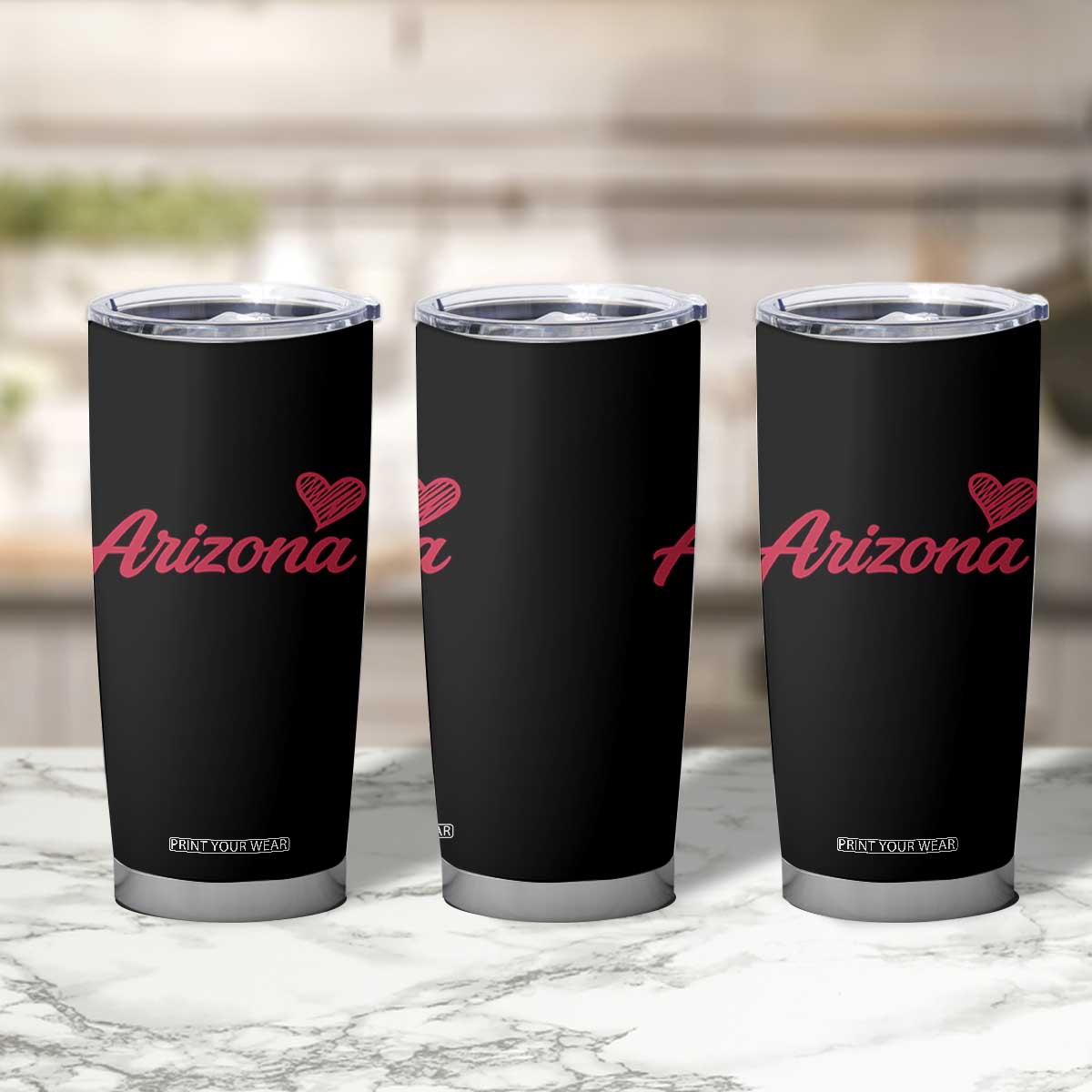 Arizona State Pride Tumbler Cup Clean Word Art Minimalist Graphic TS12 Print Your Wear