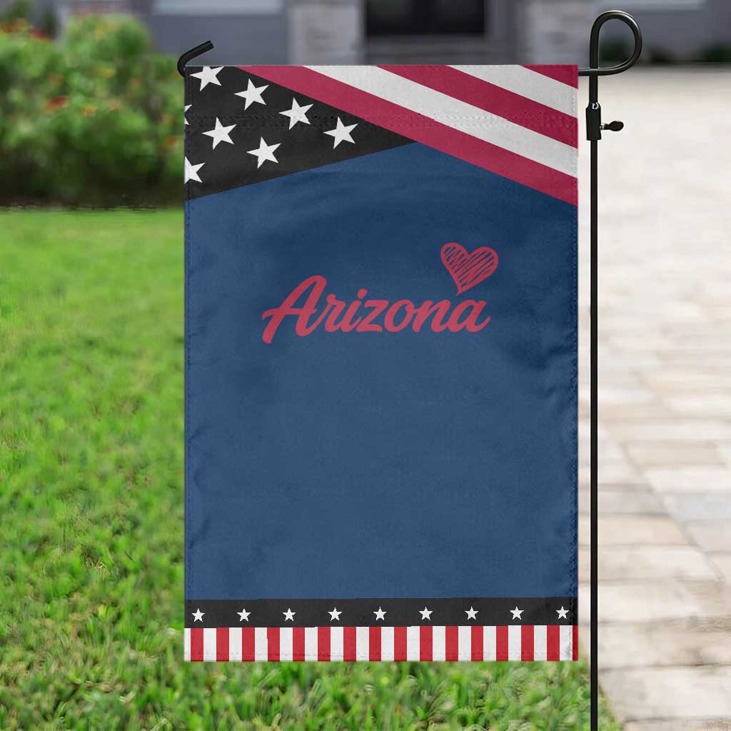 Arizona State Pride Garden Flag Clean Word Art Minimalist Graphic TS12 Classic Blue Black Print Your Wear