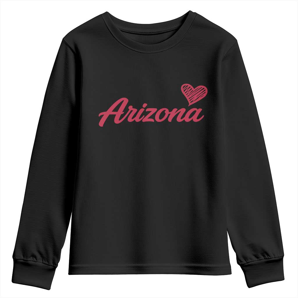 Arizona State Pride Youth Sweatshirt Clean Word Art Minimalist Graphic TS12 Black Print Your Wear