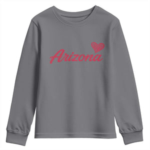 Arizona State Pride Youth Sweatshirt Clean Word Art Minimalist Graphic TS12 Charcoal Print Your Wear