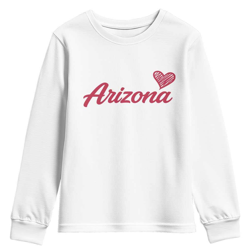 Arizona State Pride Youth Sweatshirt Clean Word Art Minimalist Graphic TS12 White Print Your Wear