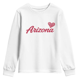 Arizona State Pride Youth Sweatshirt Clean Word Art Minimalist Graphic TS12 White Print Your Wear