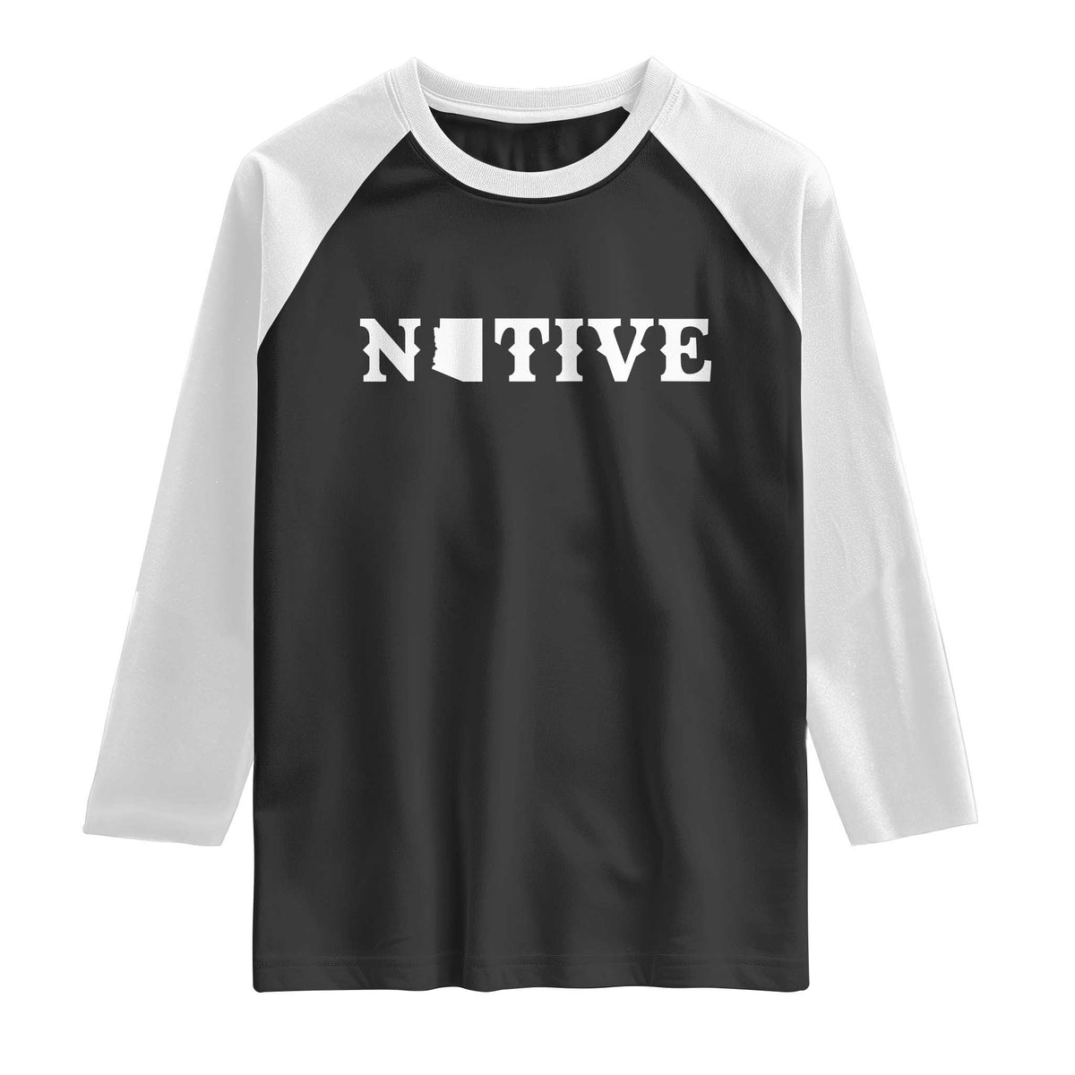 Local Arizona Native Raglan Shirt AZ State Map Pride Gift TS12 Black White Print Your Wear