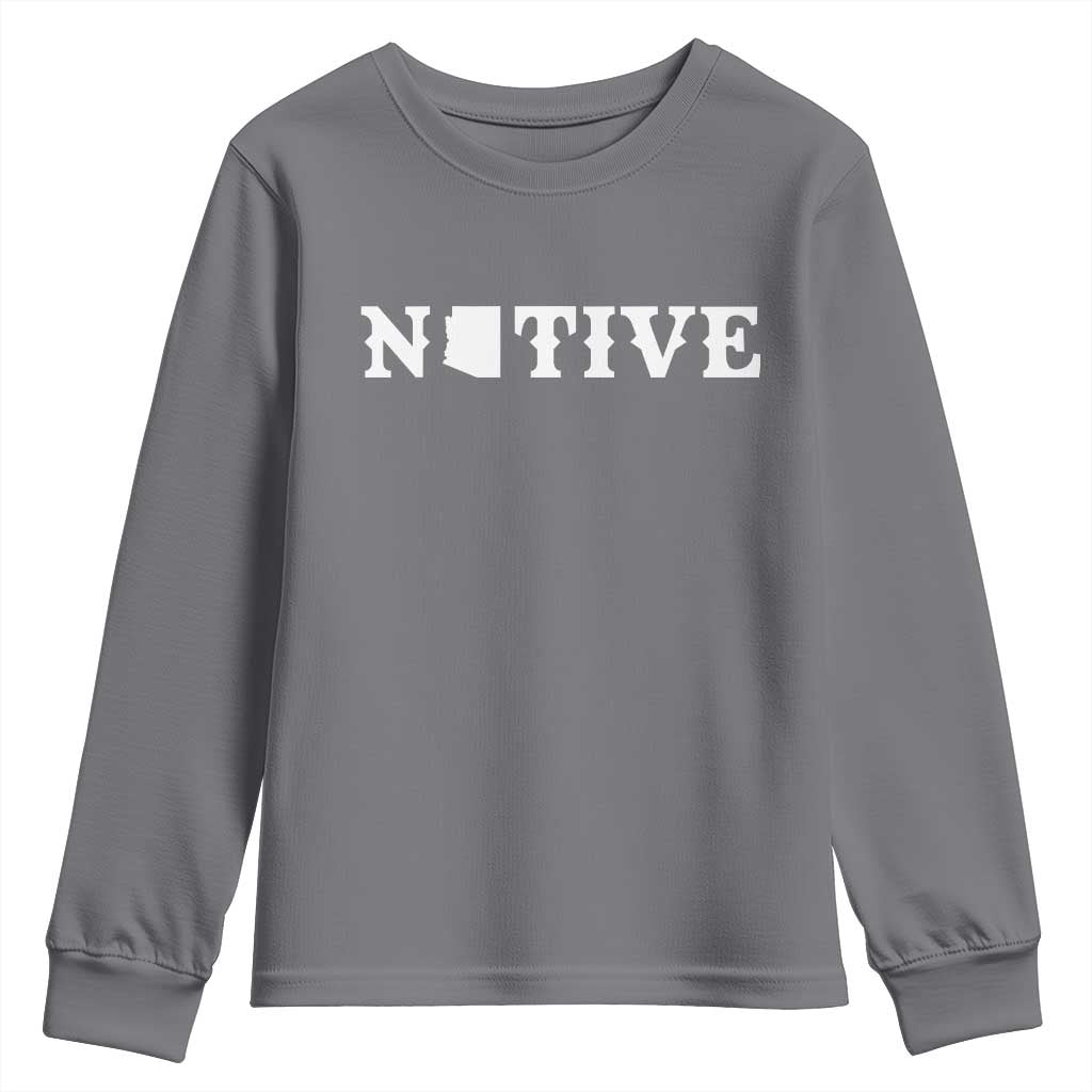 Local Arizona Native Youth Sweatshirt AZ State Map Pride Gift TS12 Charcoal Print Your Wear
