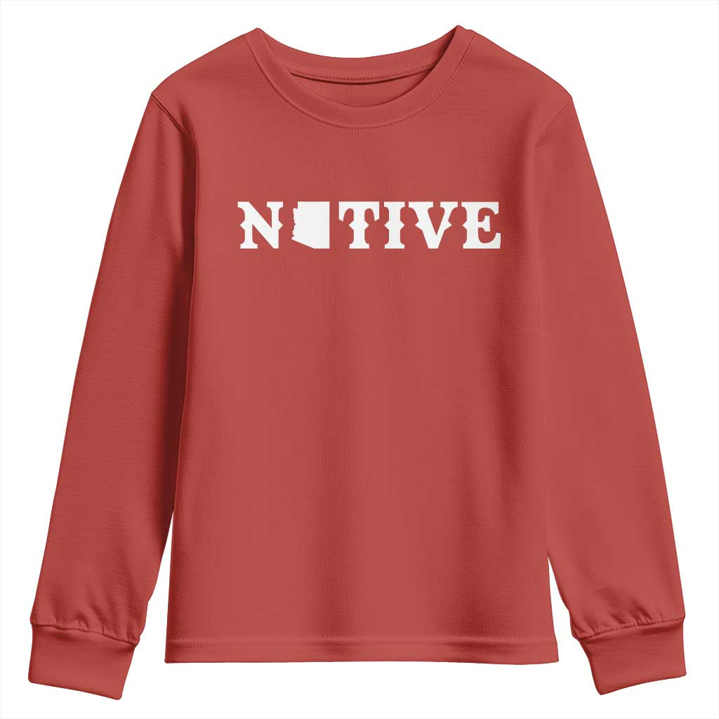 Local Arizona Native Youth Sweatshirt AZ State Map Pride Gift TS12 Red Print Your Wear