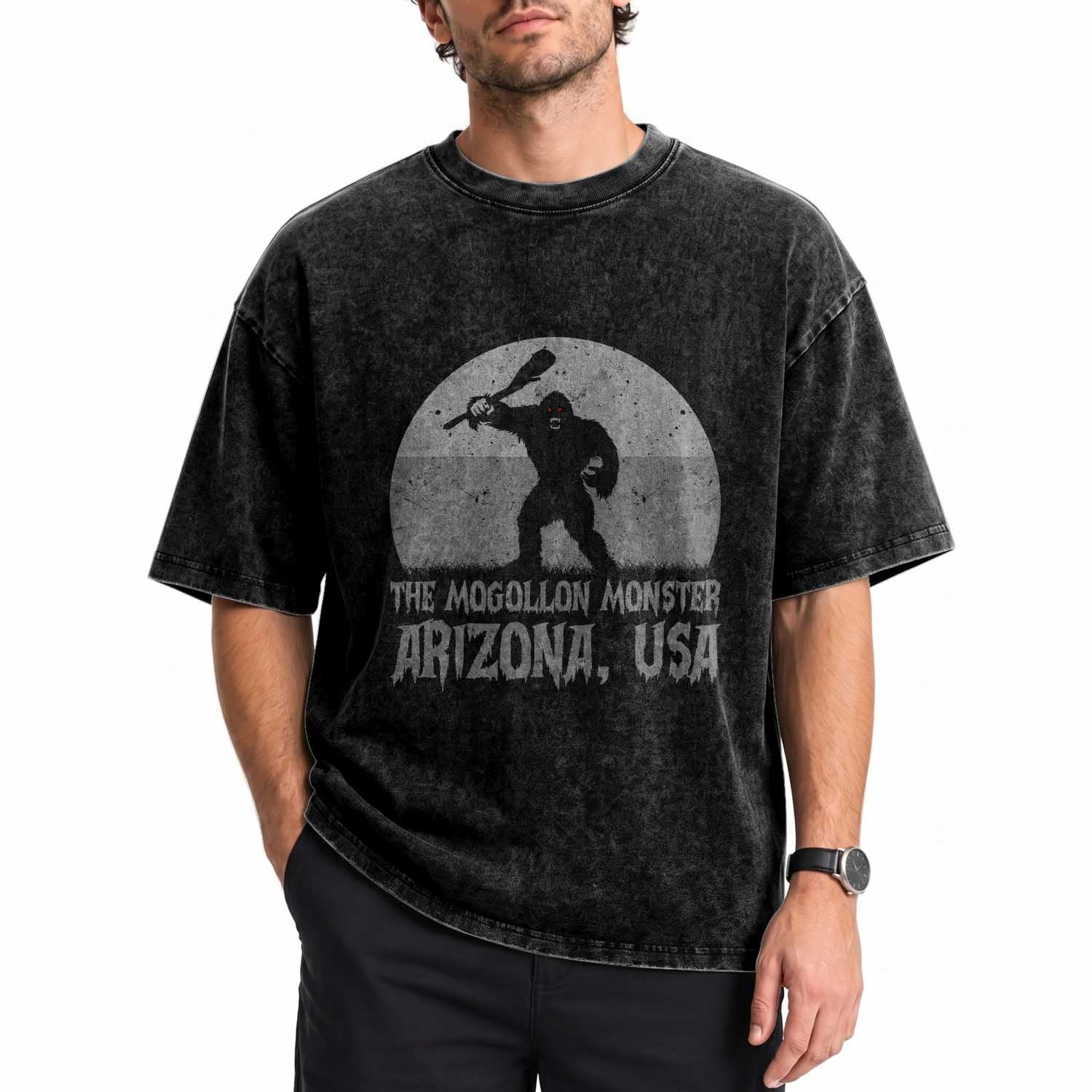 The Mogollon Monster Arizona Bigfoot Washed Cotton T-Shirt Vintage Cryptid Folklore