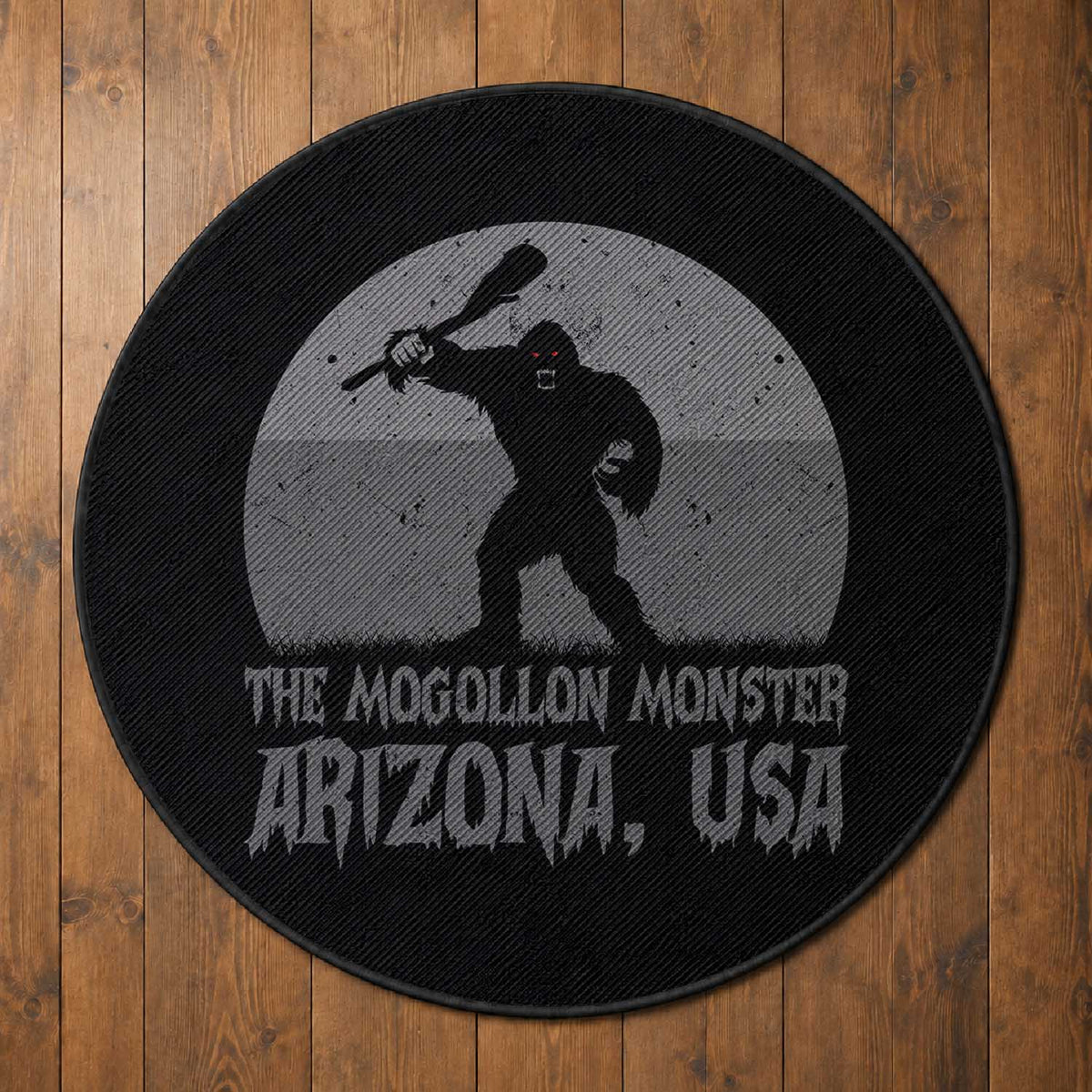 The Mogollon Monster Arizona Bigfoot Round Rug Vintage Cryptid Folklore