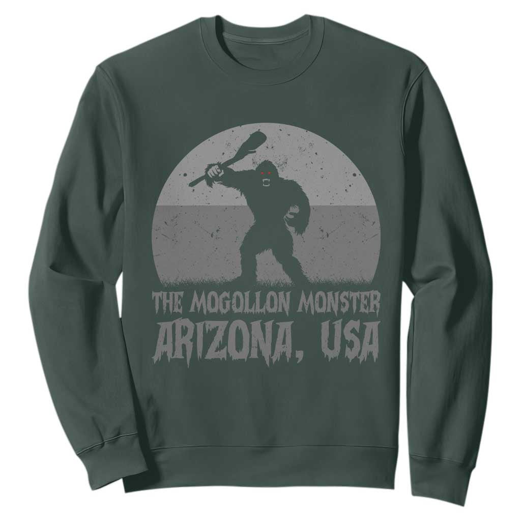 The Mogollon Monster Arizona Bigfoot Sweatshirt Vintage Cryptid Folklore TS12 Dark Forest Green Print Your Wear
