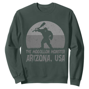 The Mogollon Monster Arizona Bigfoot Sweatshirt Vintage Cryptid Folklore TS12 Dark Forest Green Print Your Wear