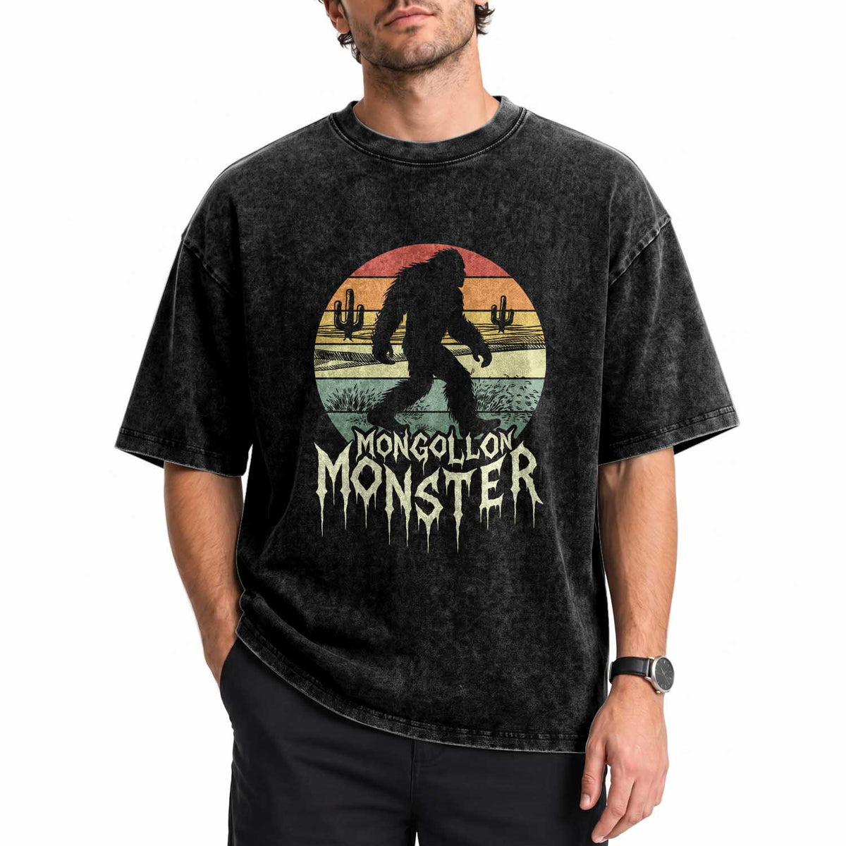 Mysterious Mogollon Monster Washed Cotton T-Shirt Arizona Wilderness Enigma