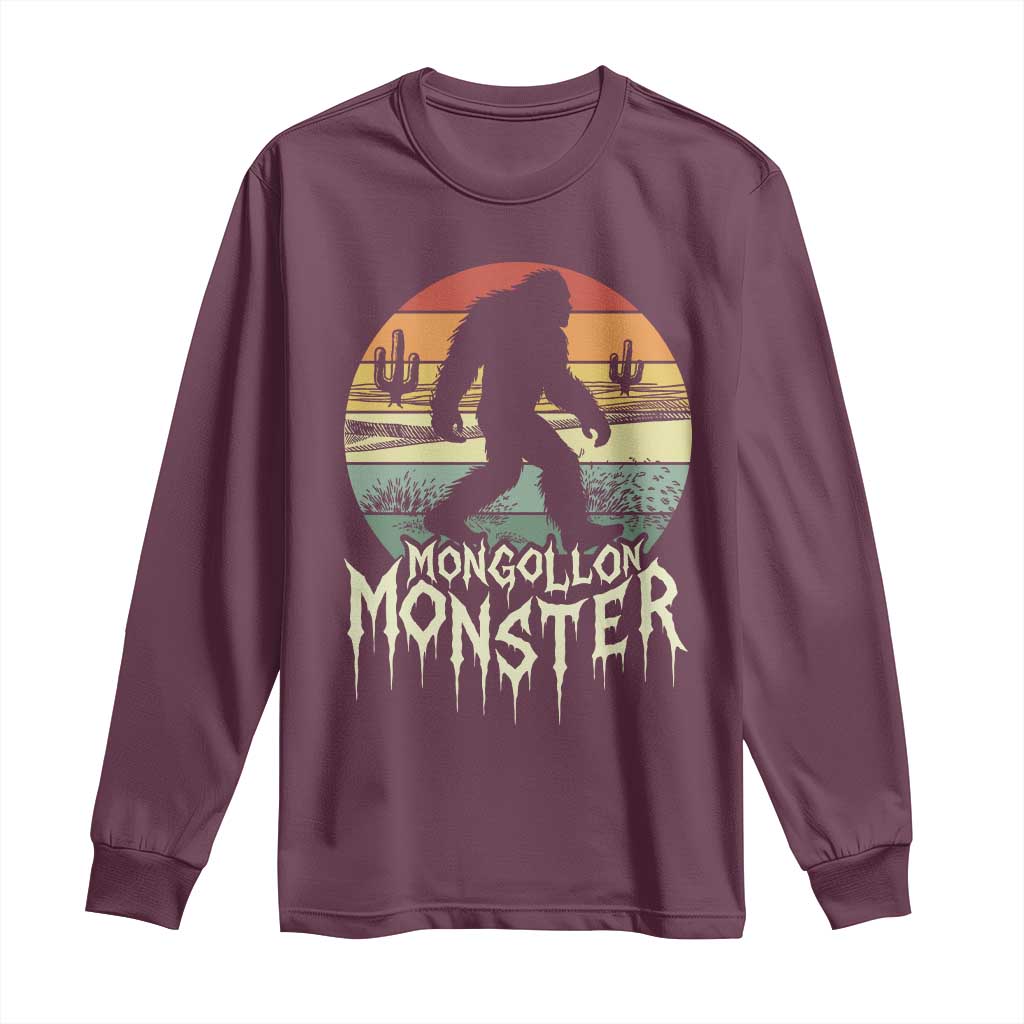Mysterious Mogollon Monster Long Sleeve Shirt Arizona Wilderness Enigma TS12 Maroon Print Your Wear
