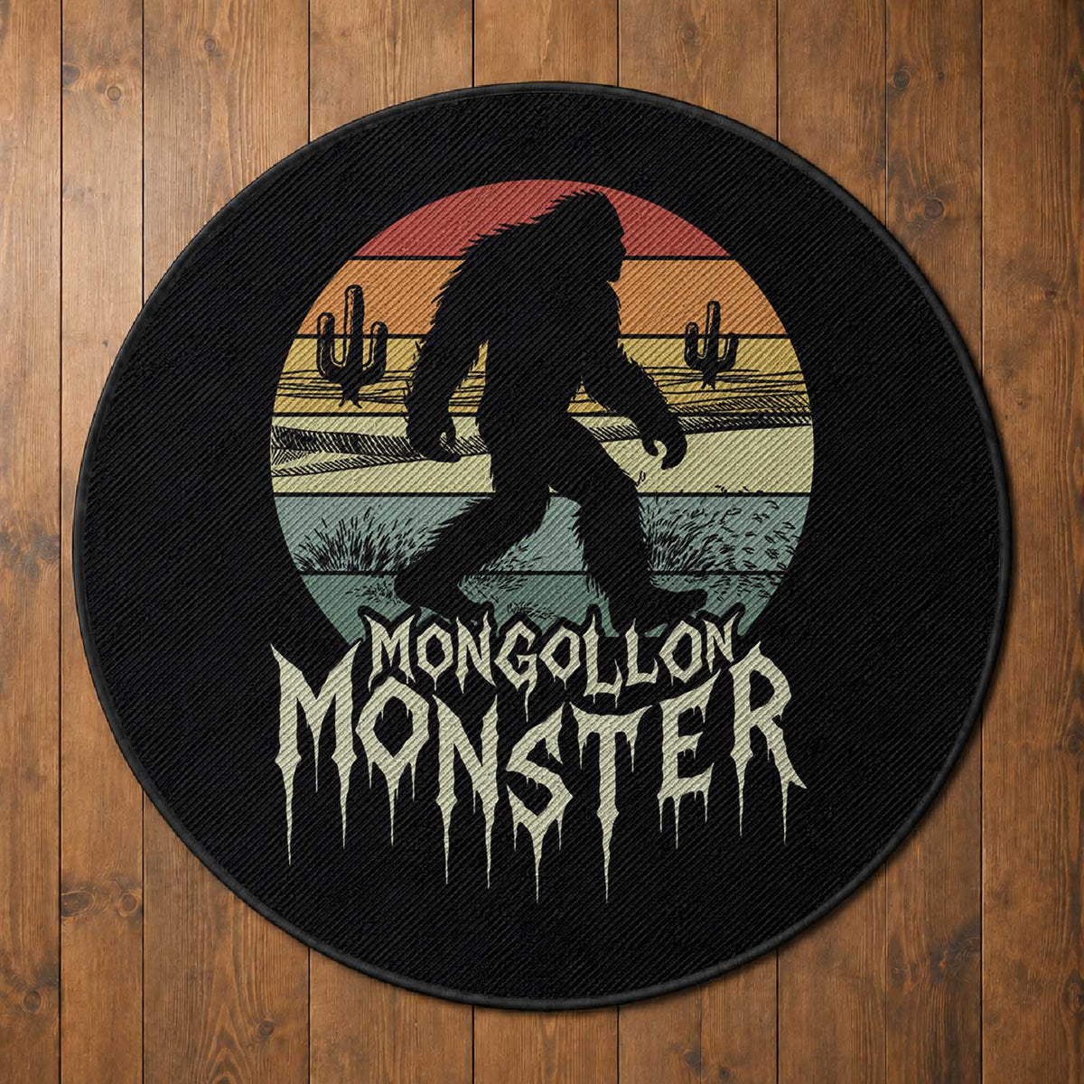 Mysterious Mogollon Monster Round Rug Arizona Wilderness Enigma