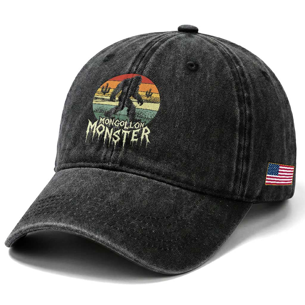 Mysterious Mogollon Monster Washed Cotton Baseball Cap Arizona Wilderness Enigma TS12 Print Your Wear
