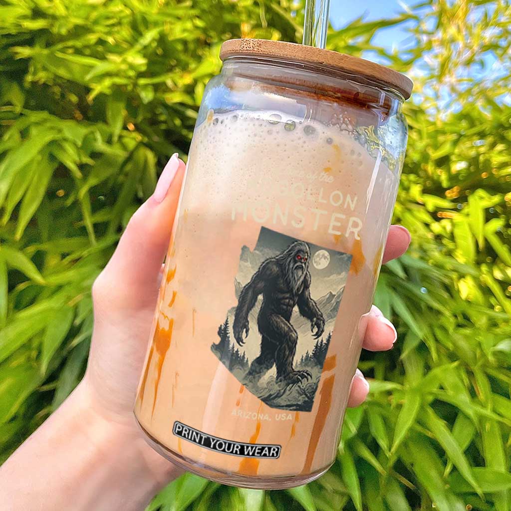Arizona Cryptid Lover Glass Can Home Of The Mogollon Monster TS12 Black Print Your Wear