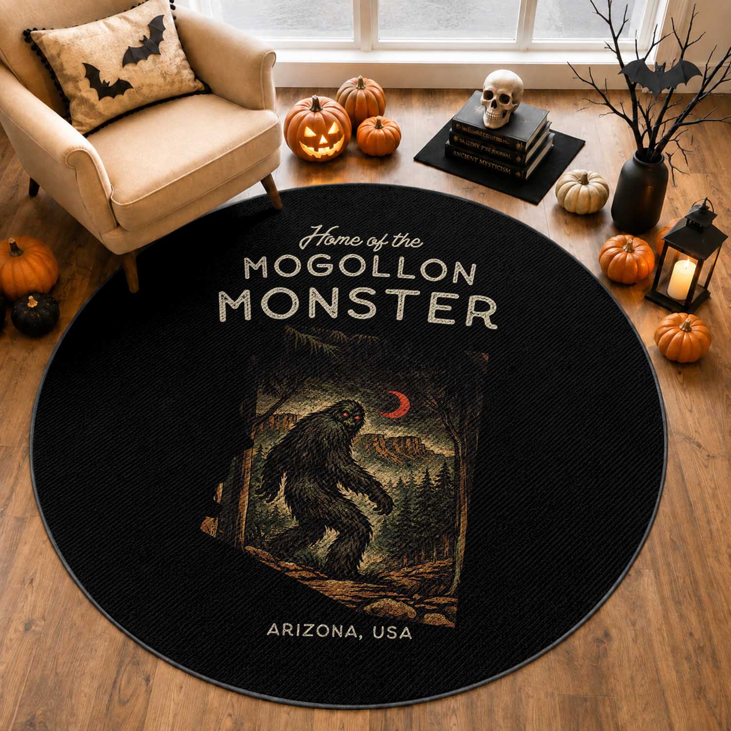 Mogollon Monster Arizona Round Rug Home Of The Cryptid Lover